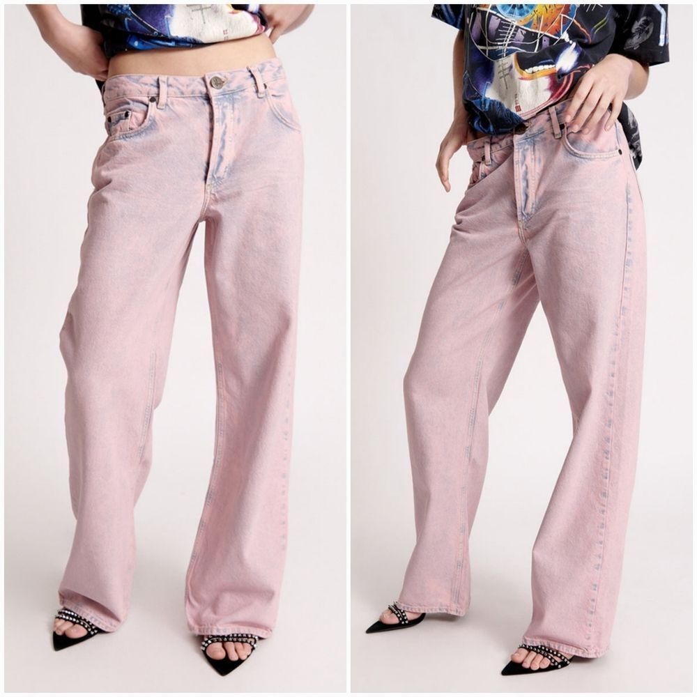 Free People x One Teaspoon Jackson Wide Leg Jeans Limited Edition Pink Haze 28 - Picture 2 of 15